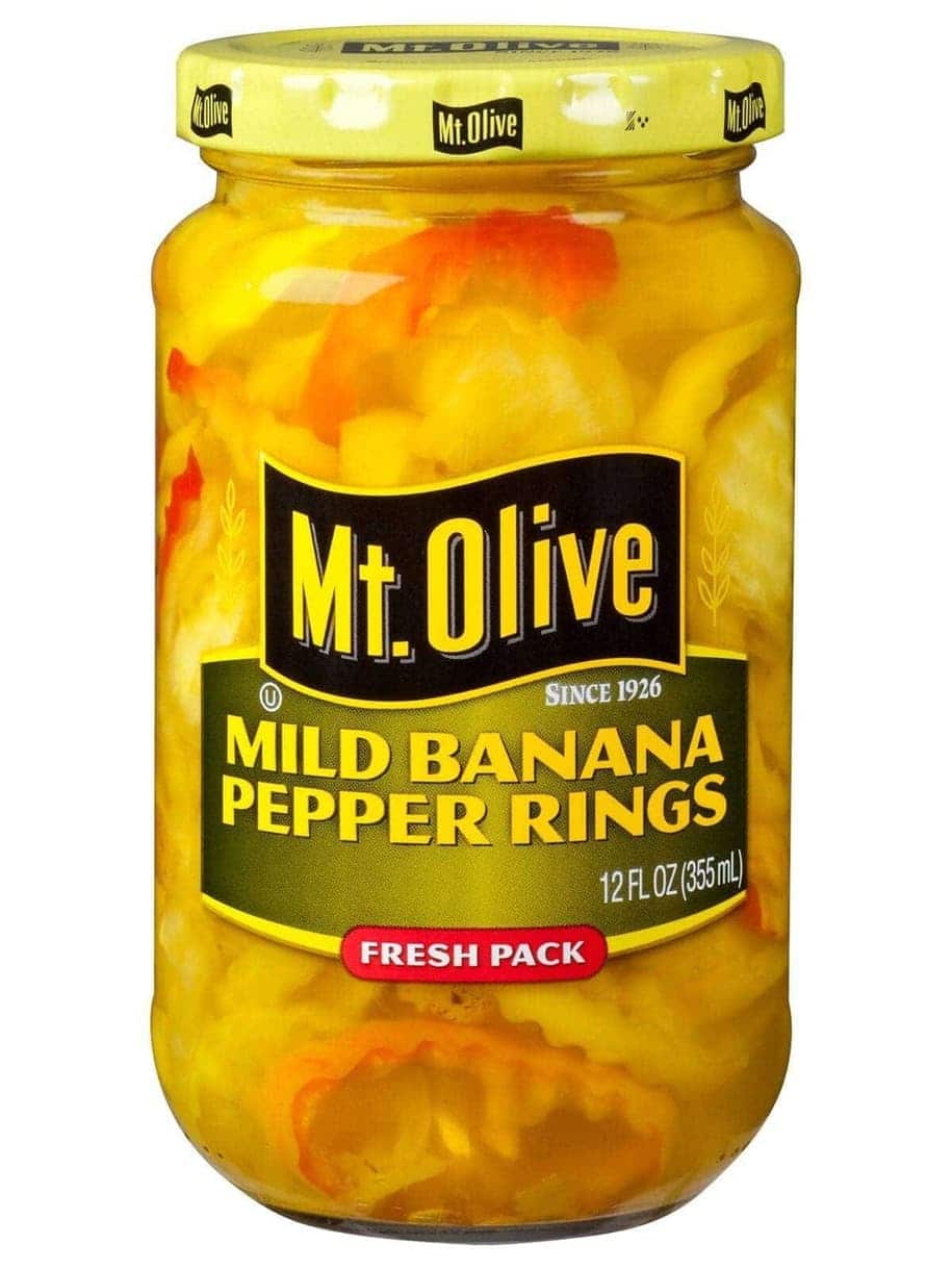 Mild Banana Pepper Rings Mt Olive Pickles.