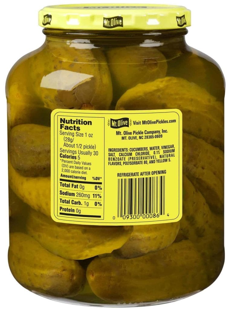 Kosher Dills Ingredients & Nutrition