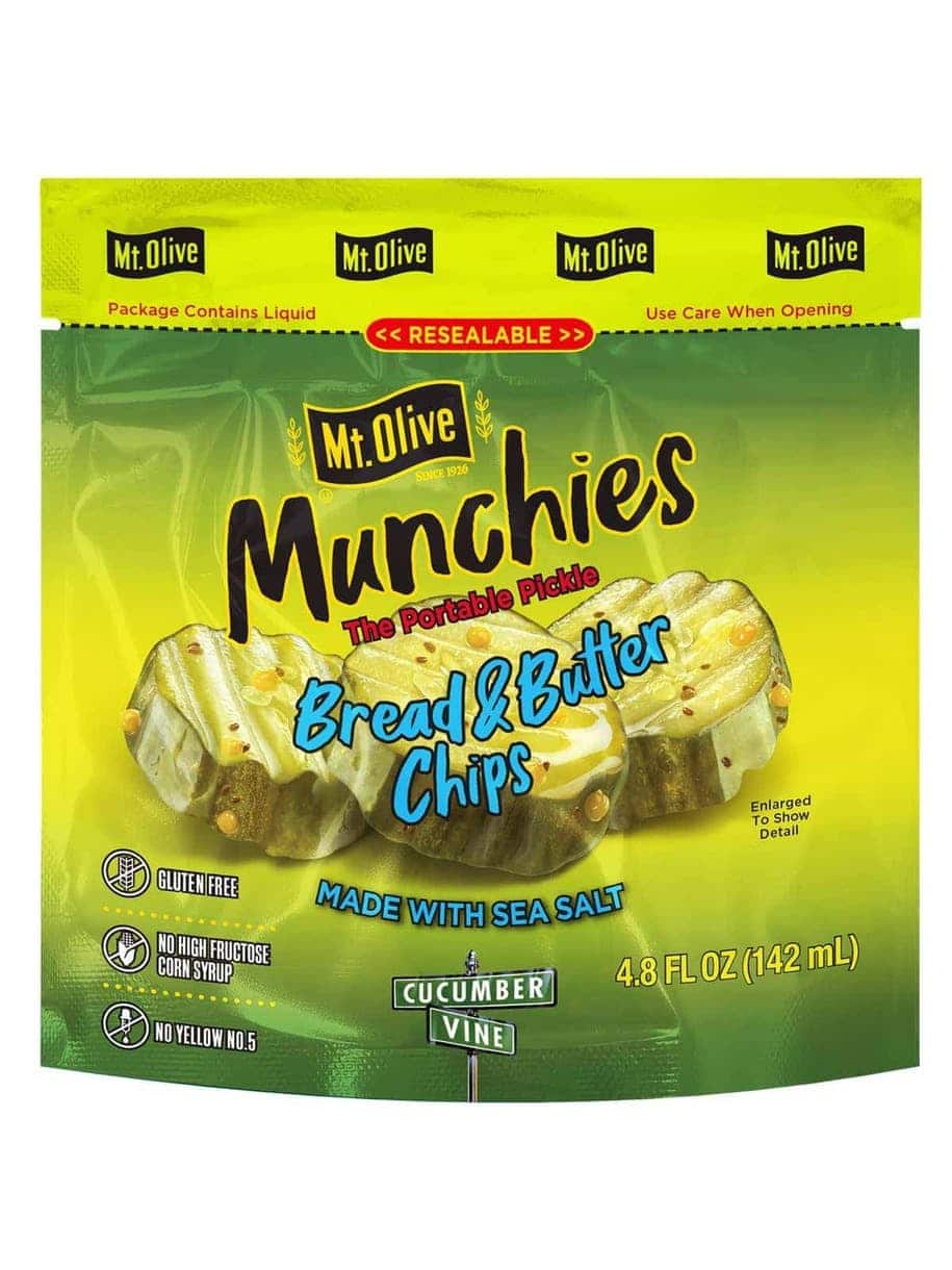 Mt Olive Resealable Pickle Pouch Munchies Bread Butter Chips