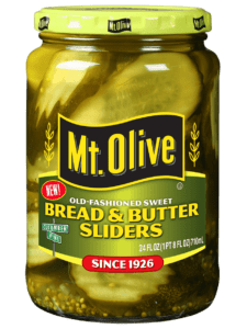 Mt. Olive bread & butter sliders jar