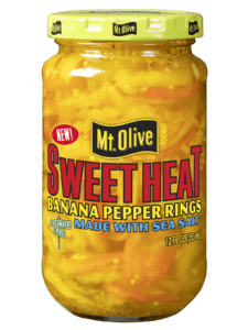 sweet heat banana pepper rings jar