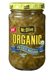 Mt. Olive organic sweet relish jar