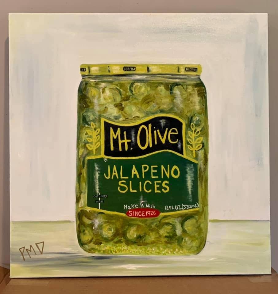 painting of Mt. Olive jar of Jalapeno Slices