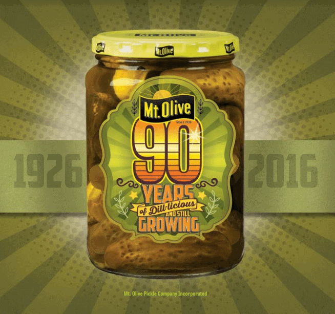 90 Years of Mt. Olive Pickles Logo