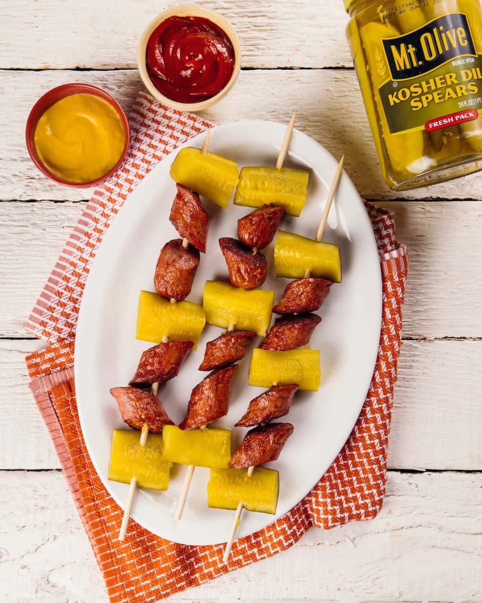 Hot Dog Skewers Pickle Recipes Ft. Kosher Dill Spears