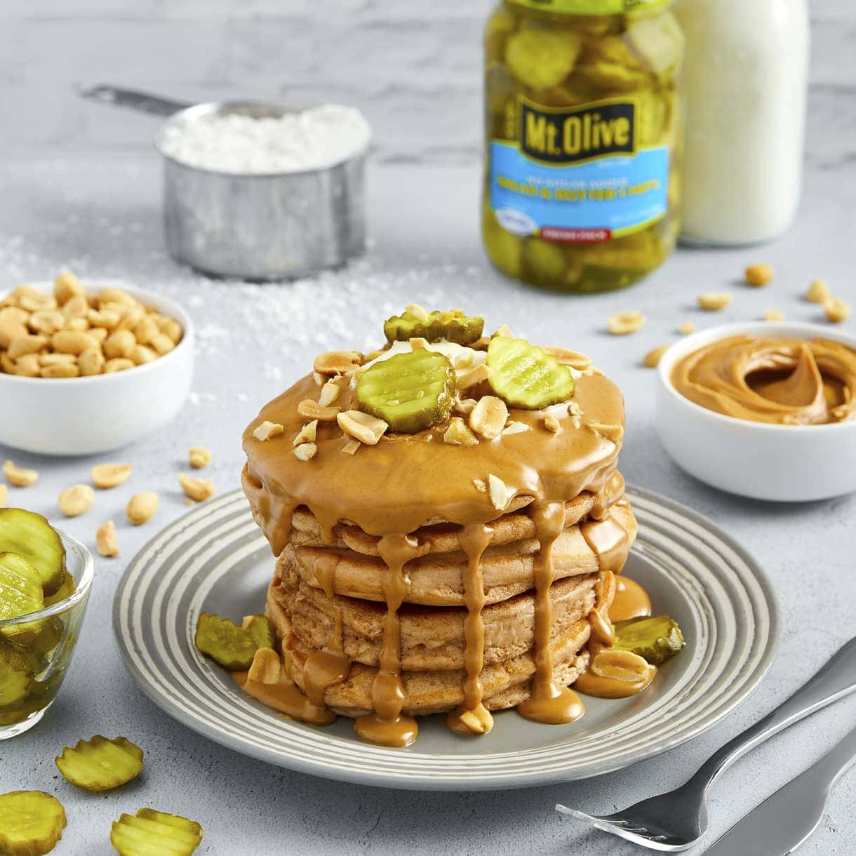 Peanut Butter Pickle Pancakes Pickle Recipes Mt. Olive Pickles