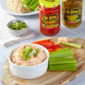 Jalapeno Pimento Cheese Dip with vegetables