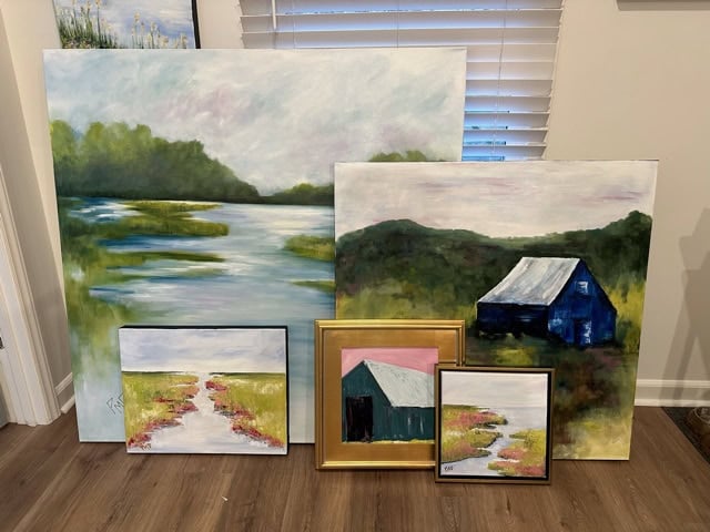 Collection of landscape paintings by artist Patti Doyle for Artist Spotlight.