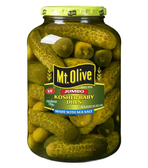 Jumbo Kosher Baby Dills Made With Sea Salt Mt Olive Pickles